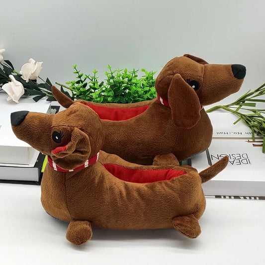 Willow Fluffy Dachshund Slippers